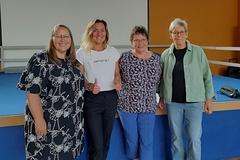 Verabschiedung: Frau Wiltzer, Frau Zimmermann-Götz, Frau Dietrich, Frau Quiring (von links nach rechts)