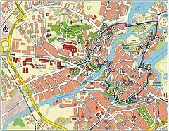 Das ist die Karte zur Ringwanderung durch die Stadt Brandenburg an der Havel