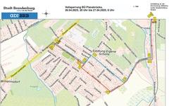 Karte mit Umleitungsstrecke