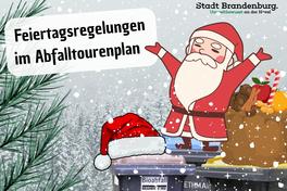 Ein Weihnachtsmann auf der Mülltonne