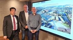 Oberbürgermeister Steffen Scheller, Projektleiter Michael Wagner und Ralf Jörg Rißling stellten Projekt "BrandenburgerWasserForum" vor.