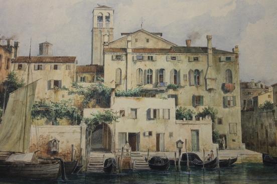 Architektur aus Venedig, Julius Eduard Wilhelm Helfft, 1843-1847, Aquarell