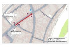 Lageplan für die Eintagesbaustelle.