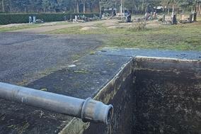 Eine der Entnahmestellen, deren Wasserhahn gestohlen wurde.