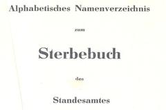 Deckblatt eines Sterberegisters