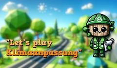 Ein kleines Männchen vor einem Computerspiel.