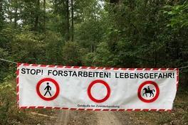 Holzeinschlagsarbeiten und Sperrung des Weges von der Eigenen Scholle / Göttin zum Autobahnsee