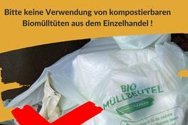 Kein Plastik in die Biotonne