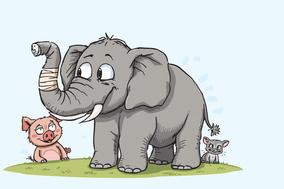 Ein Elefant und ein Schwein