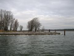 Deutlich sichtbar: Der neue Teil der Insel "Hünensteg".