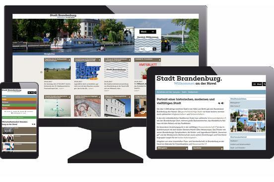 Darstellung der Internetseite auf einem Deskop-Monitor, im Tablet und im Smartphone
