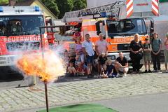 Nach Aufbringen von Wasser auf die brennende Pfanne entsteht ein Feuerball