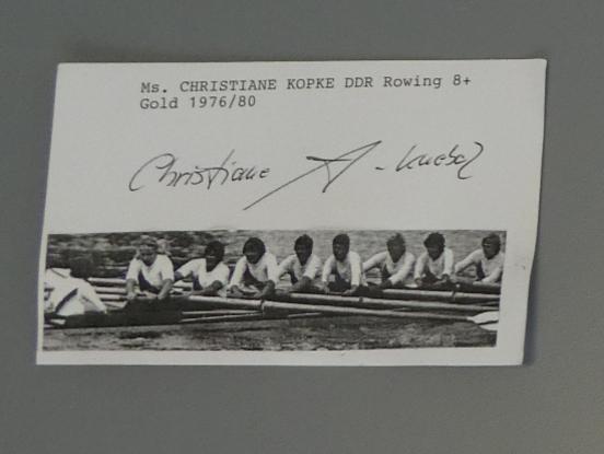 Eine der selbst gebastelten „Autogrammkarten“, die von Christiane Köpke gern unterschrieben wurde.