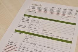 Das Deckblatt des einzureichenden Projektblattes.