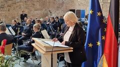 Landtags-Präsidentin Prof. Dr. Ulrike Liedtke sprach im Paulikloster zum Tag der Befreiung.