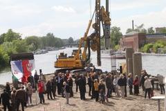 Grundsteinlegung für den Neubau der Brücken über den Stadtkanal und den Jacobsgraben in Brandenburg an der Havel