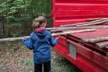 Das Holz wird an Ort und Stelle verbracht