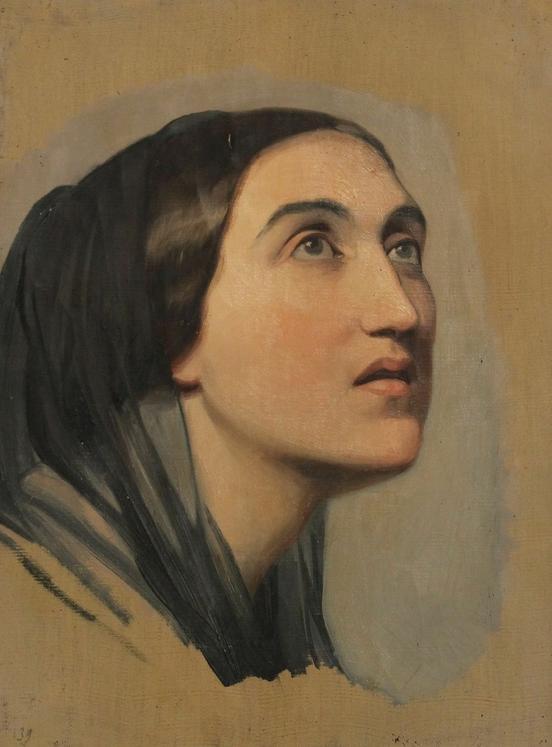 Gustav Metz, Porträtstudie einer jungen Italienerin, Öl auf Leinwand, 1846/48