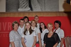 Empfang Village du Monde mit den Jugendlichen und der Betreuerin aus Brandenburg an der Havel sowie Viola Cohnen