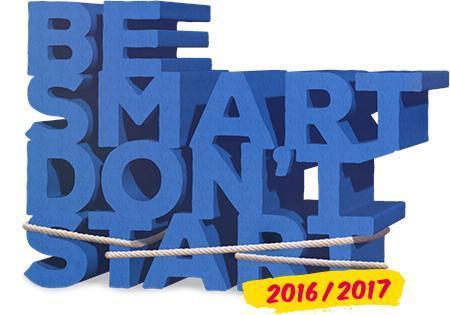 Logo mit Schriftzug Be Smart - Don't Start 2016/2017