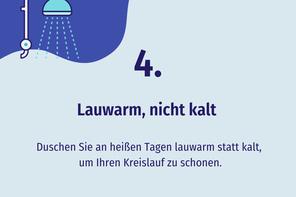 Lauwarm, nicht kalt.