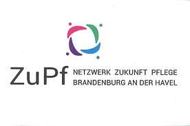 Mehrfarbiges Logo mit dem Schriftzug "ZuPf Netzwerk Zukunft Pflege Brandenburg an der Havel"