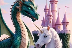 Drachen und Einhorn