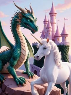 Drachen und Einhorn