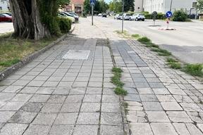 Gehwegbereich vor der Instandsetzung