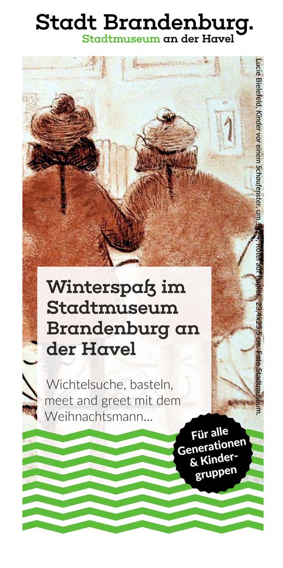 Der Flyer „Winterspaß“ des Stadtmuseums n Brandenburg.  