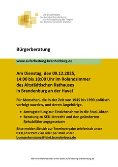 Plakat für die Beratung