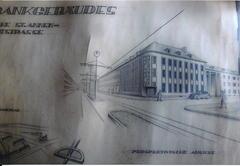 Entwurf für Eckgebäude Neustadt Markt/Steinstraße (nicht ausgeführt)