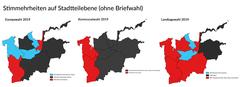 Stimmmehrheiten auf Stadtteilebene im Superwahljahr 2019