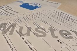 Musterbogen für die OB-Wahl.