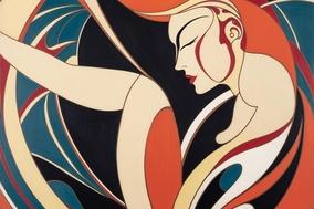 gemaltes Bild einer finininen Frau