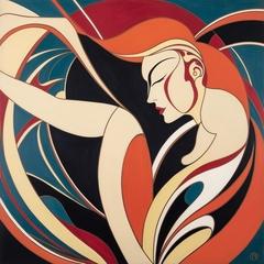 gemaltes Bild einer finininen Frau