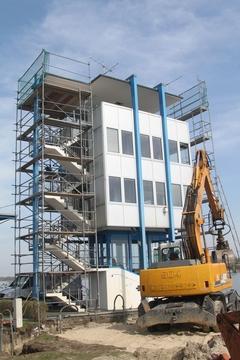 Umfangreiche Arbeiten zur Erweiterung des Zielrichterturmes haben begonnen.