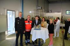 v.l.n.r.: Klaus-Jürgen Jess, Dr. med. Hochstatter (Ärztlicher Leiter Rettungsdienst), Ralph Tiesler, Christiane Dörner (BKK) und Oberbürgermeisterin Dr. Dietlind Tiemann