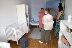 Besichtigung des Schlafbereiches.