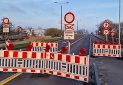 Noch ist die Potsdamer Straße vollgesperrt. Bis 28. Februar, 05:00 Uhr.