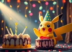 Pokemon feiert Geburtstag mit Kerzen