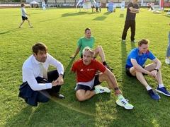 Steffen Scheller im Gespräch mit Sportbotschafter Gerd Schönfelder und Frank Busemann.