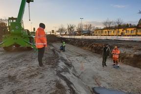 die Sohle für die neue Rampe wird gegründet