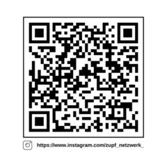 Sie sehen einen QR-Code des Netzwerks Zukunft Pflege für das soziale Netzwerk Instagram