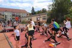Schwitzen mit Tobi auf dem Spinning-Bike.