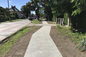 Ansicht des fertiggestellten Radweges