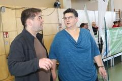 Oberbürgermeister Steffen Scheller im Gespräch mit Sumo- und Judo-Legende Sandra Zuckschwerdt.