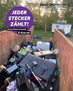 Ein Container voller Elektroschrott.