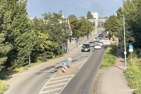 Die Baustelle Spittastraße aus der Vogelperspektive.