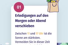 Erledigungen auf den Morgen oder Abend verschieben.
